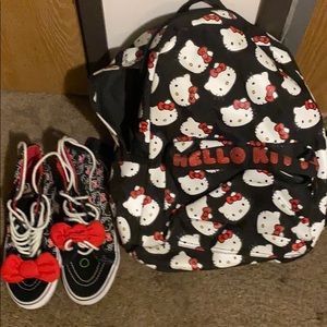 Hello Kitty book bag and shoes size 71/2